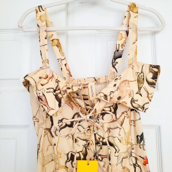 NWT Samantha Pleet Unicorn Print Shield Dress / Built in Corset, Cotton, Size 14 - Picture 2 of 9